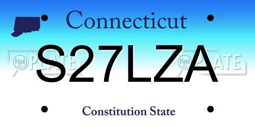 S27LZA Connecticut License Plate