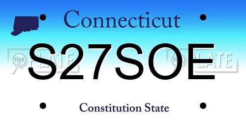 S27SOE Connecticut License Plate