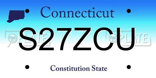 S27ZCU Connecticut License Plate