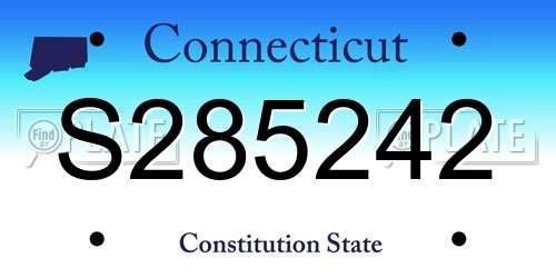 S285242 Connecticut License Plate