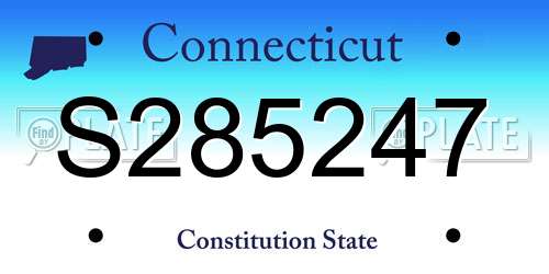 S285247 Connecticut License Plate