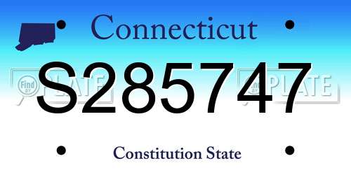 S285747 Connecticut License Plate