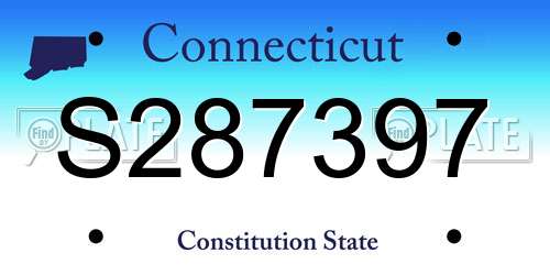 S287397 Connecticut License Plate