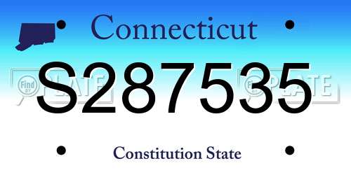 S287535 Connecticut License Plate