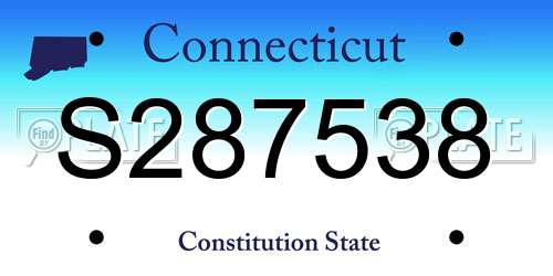 S287538 Connecticut License Plate