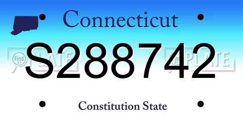 S288742 Connecticut License Plate
