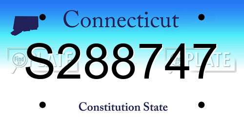 S288747 Connecticut License Plate