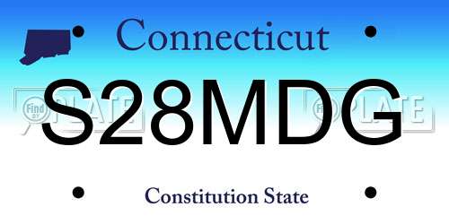 S28MDG Connecticut License Plate