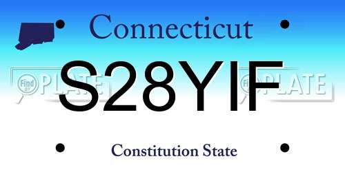 S28YIF Connecticut License Plate