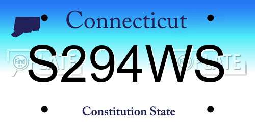 S294WS Connecticut License Plate