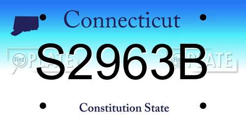 S2963B Connecticut License Plate