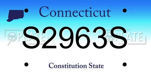 S2963S Connecticut License Plate