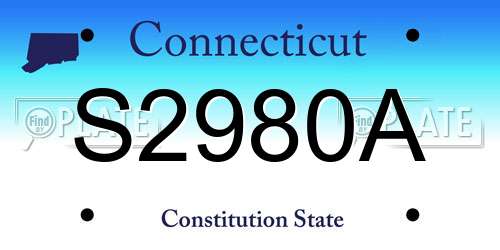 S2980A Connecticut License Plate