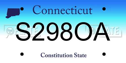 S298OA Connecticut License Plate