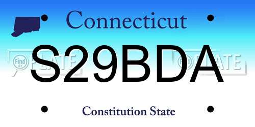 S29BDA Connecticut License Plate
