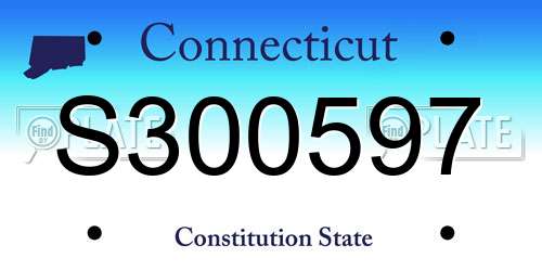 S300597 Connecticut License Plate
