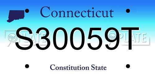 S30059T Connecticut License Plate