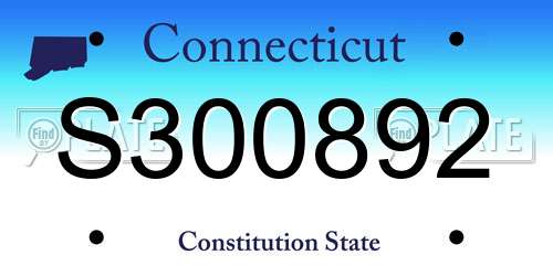 S300892 Connecticut License Plate