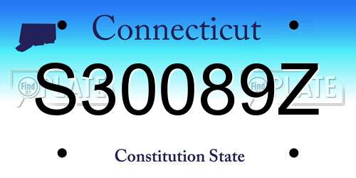 S30089Z Connecticut License Plate