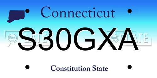 S30GXA Connecticut License Plate