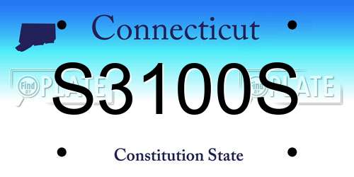 S3100S Connecticut License Plate