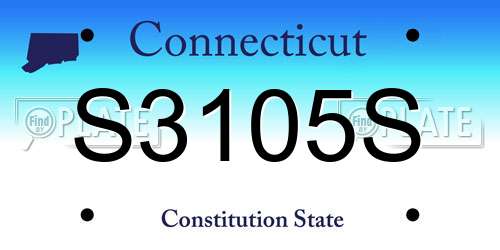 S3105S Connecticut License Plate