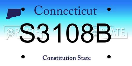 S3108B Connecticut License Plate