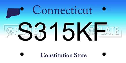 S315KF Connecticut License Plate