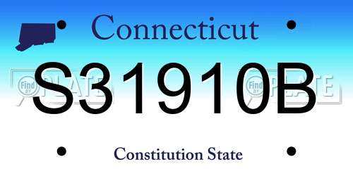 S31910B Connecticut License Plate
