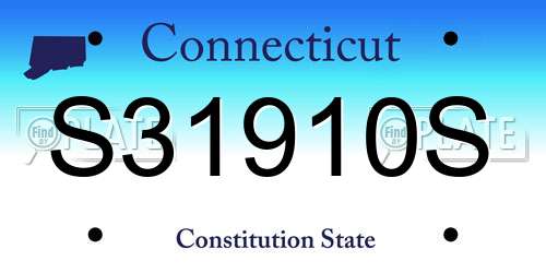 S31910S Connecticut License Plate