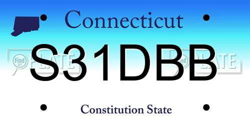 S31DBB Connecticut License Plate