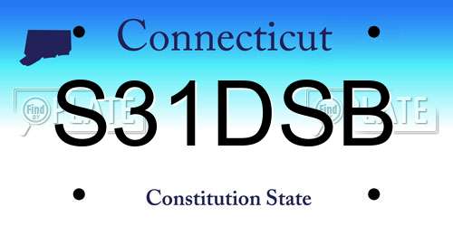 S31DSB Connecticut License Plate