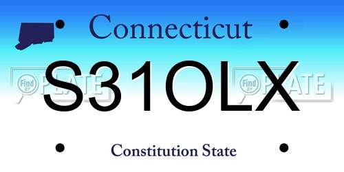 S31OLX Connecticut License Plate