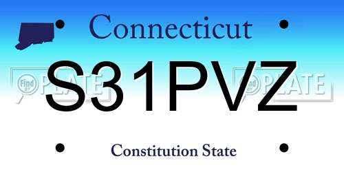 S31PVZ Connecticut License Plate