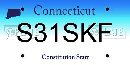 S31SKF Connecticut License Plate