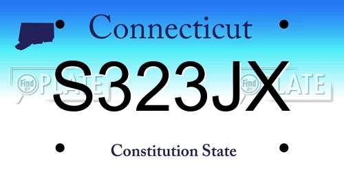 S323JX Connecticut License Plate