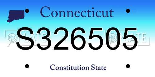 S326505 Connecticut License Plate