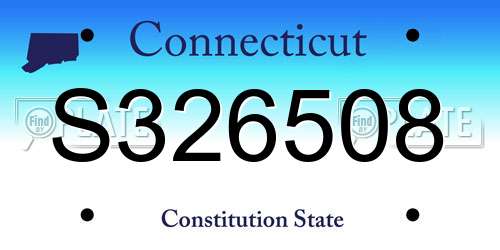 S326508 Connecticut License Plate