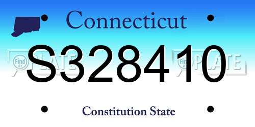 S328410 Connecticut License Plate