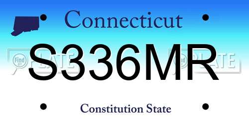 S336MR Connecticut License Plate