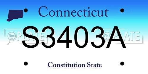 S3403A Connecticut License Plate