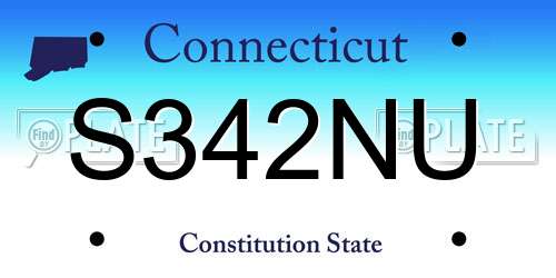 S342NU Connecticut License Plate