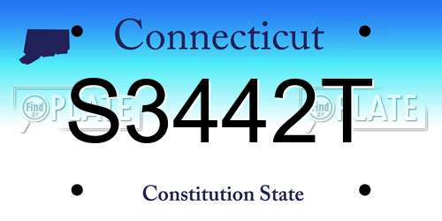 S3442T Connecticut License Plate