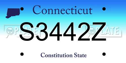 S3442Z Connecticut License Plate
