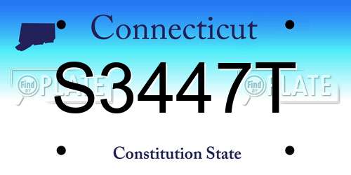 S3447T Connecticut License Plate