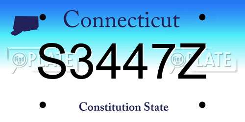 S3447Z Connecticut License Plate