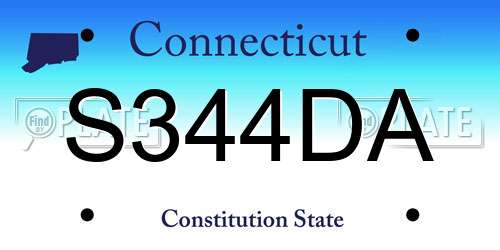 S344DA Connecticut License Plate
