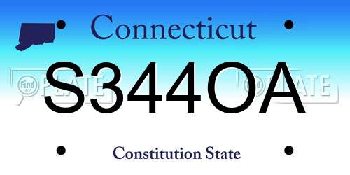 S344OA Connecticut License Plate