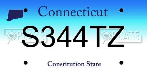 S344TZ Connecticut License Plate