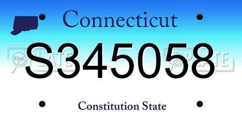 S345058 Connecticut License Plate